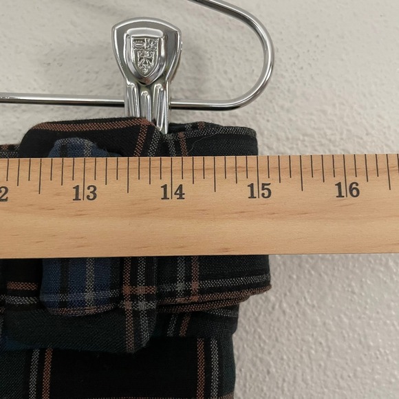 Maeve Anthropologie Plaid Belted Button Front Pencil Skirt Navy Office Casual 4 - Picture 8 of 9